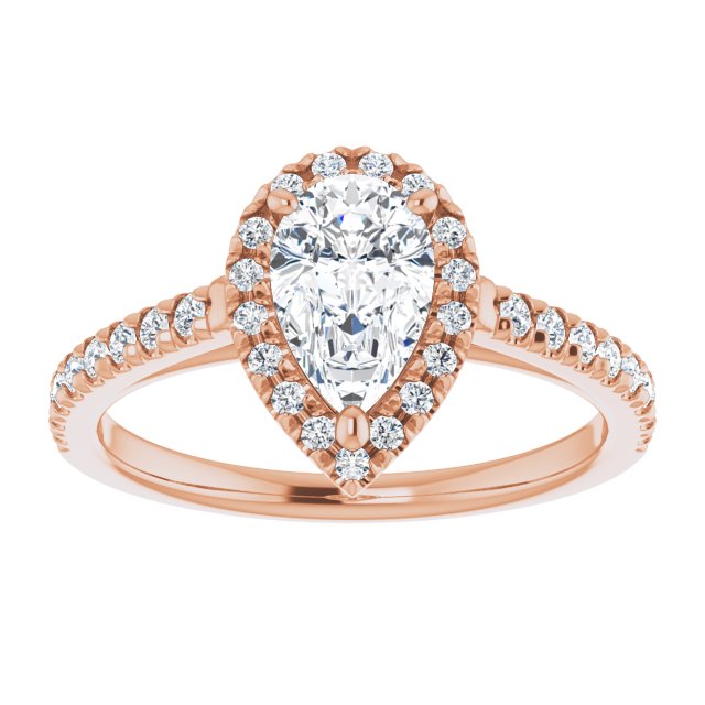 French-Set Halo-Style Engagement Ring