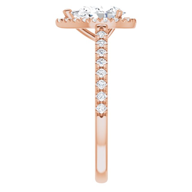 French-Set Halo-Style Engagement Ring