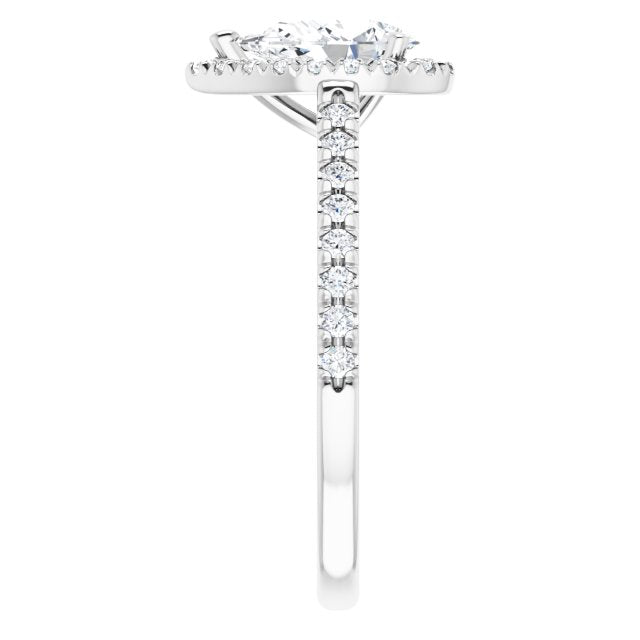 French-Set Halo-Style Engagement Ring