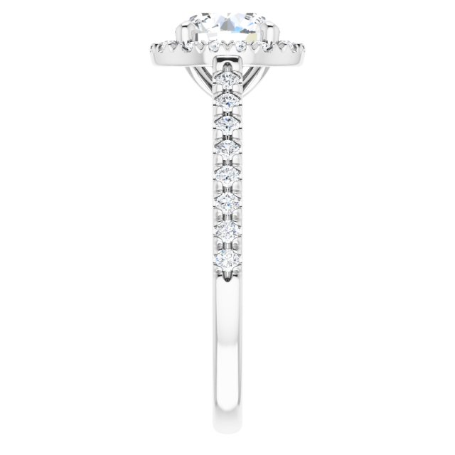 French-Set Halo-Style Engagement Ring