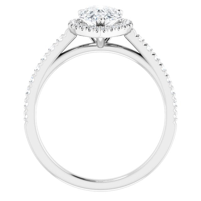 French-Set Halo-Style Engagement Ring