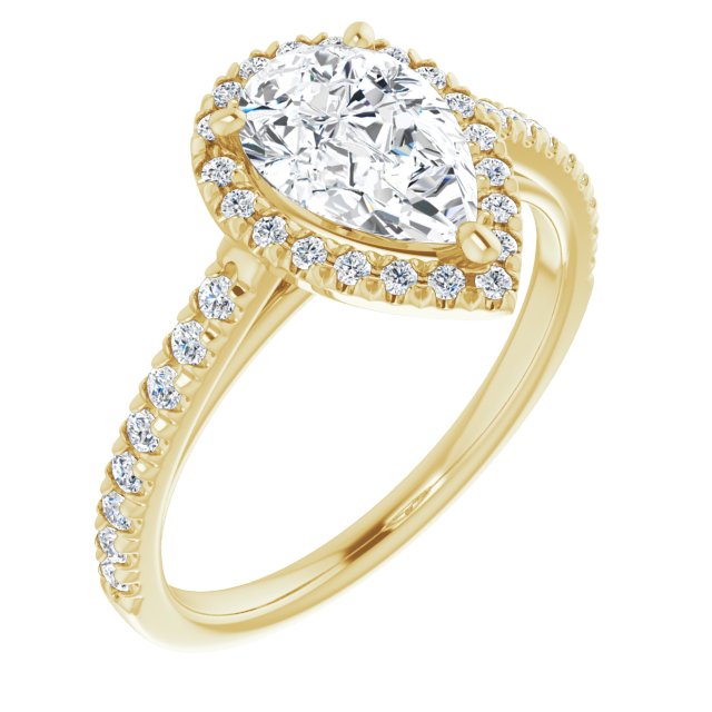 French-Set Halo-Style Engagement Ring