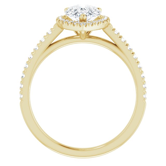 French-Set Halo-Style Engagement Ring