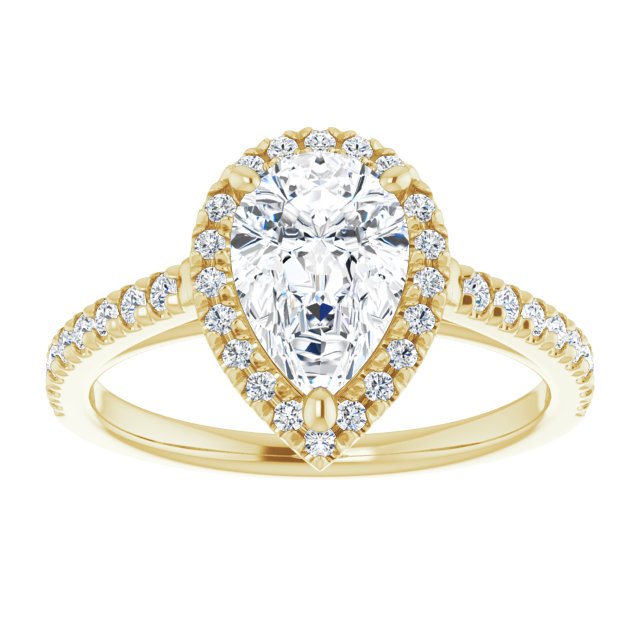 French-Set Halo-Style Engagement Ring