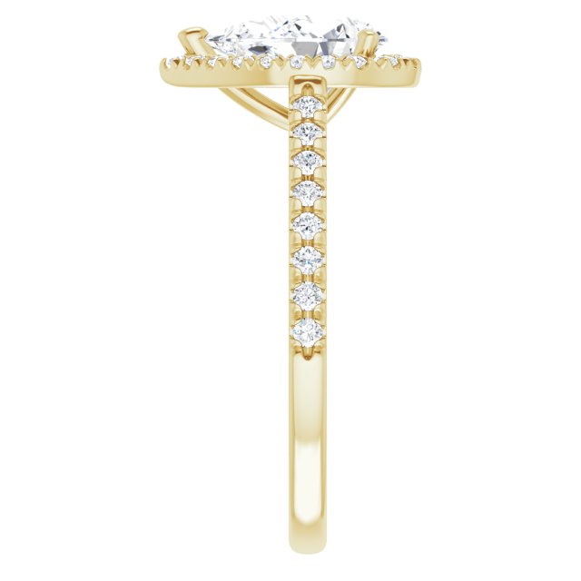 French-Set Halo-Style Engagement Ring