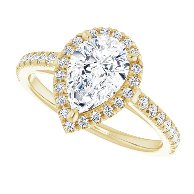 French-Set Halo-Style Engagement Ring