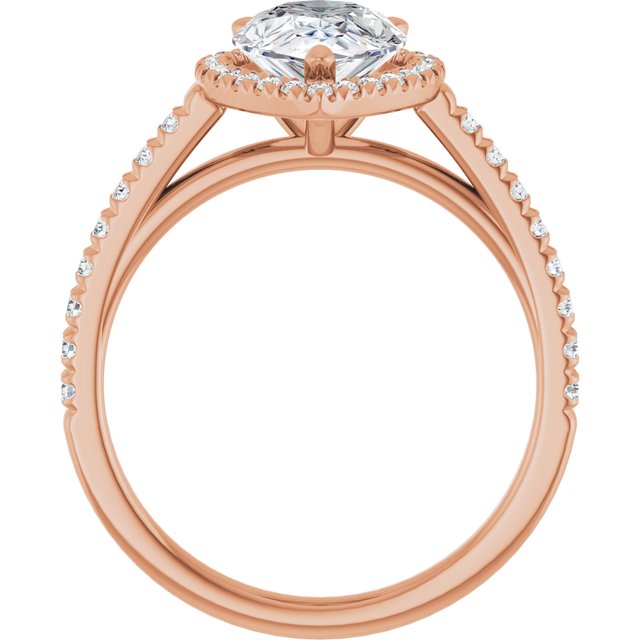 French-Set Halo-Style Engagement Ring
