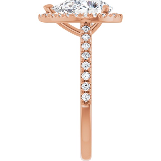 French-Set Halo-Style Engagement Ring
