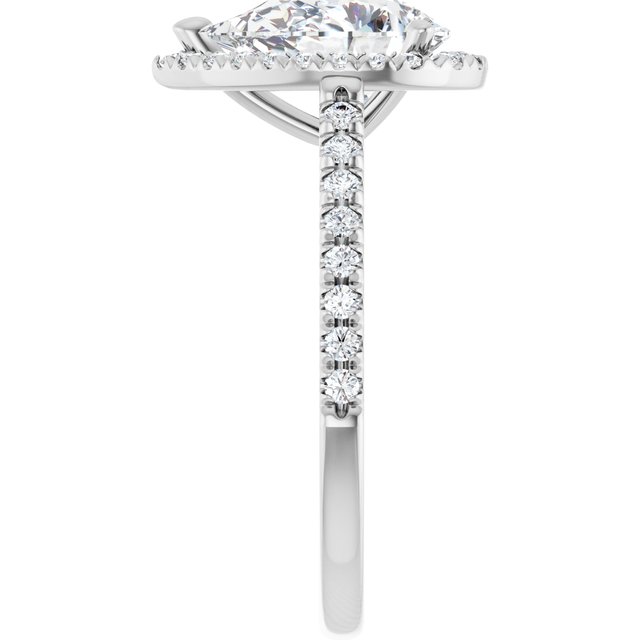 French-Set Halo-Style Engagement Ring