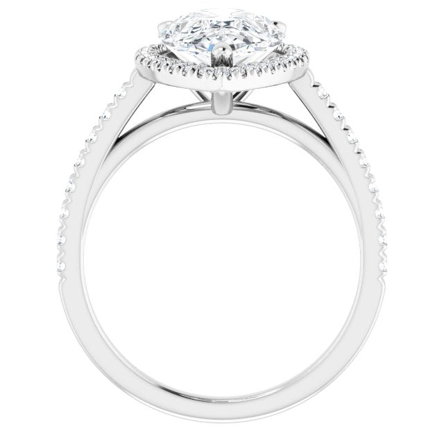 French-Set Halo-Style Engagement Ring