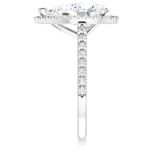 French-Set Halo-Style Engagement Ring