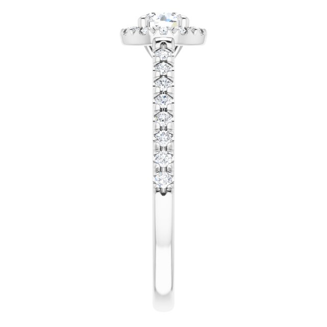 French-Set Halo-Style Engagement Ring