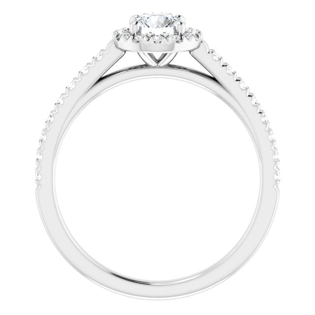 French-Set Halo-Style Engagement Ring