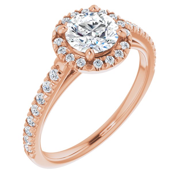 French-Set Halo-Style Engagement Ring