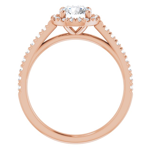 French-Set Halo-Style Engagement Ring
