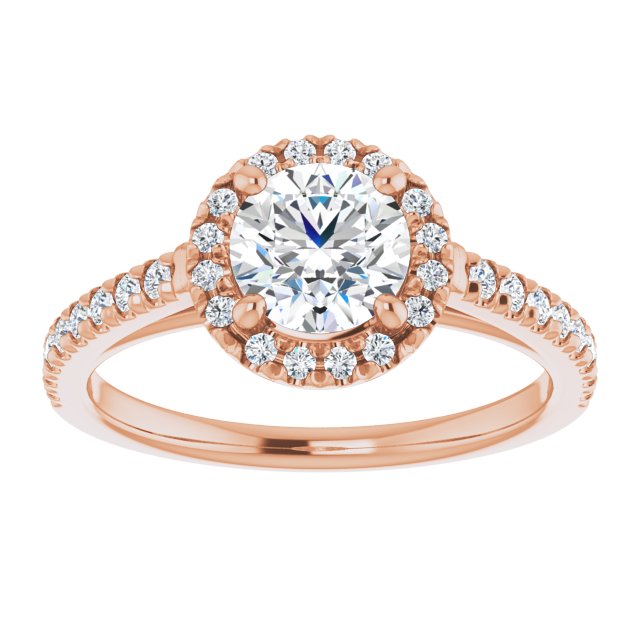 French-Set Halo-Style Engagement Ring