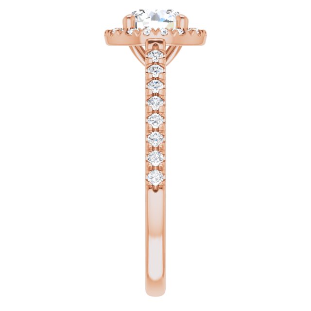 French-Set Halo-Style Engagement Ring