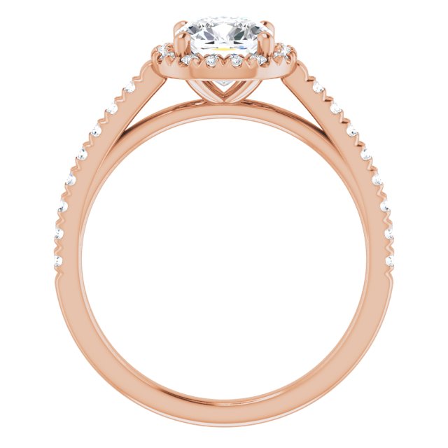 French-Set Halo-Style Engagement Ring