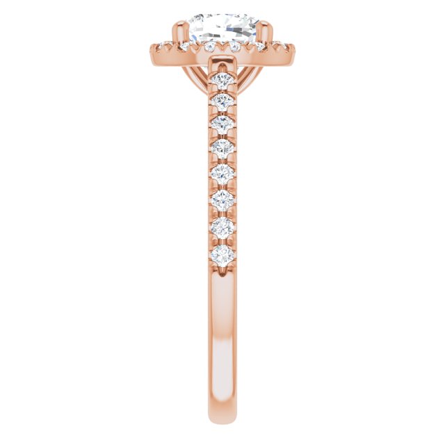 French-Set Halo-Style Engagement Ring