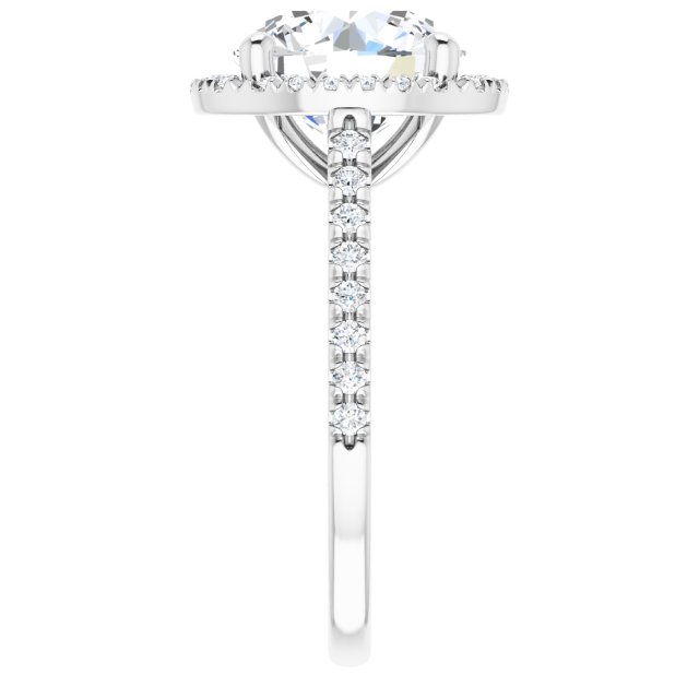 French-Set Halo-Style Engagement Ring