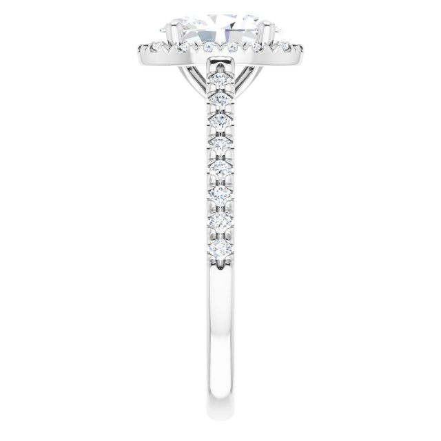 French-Set Halo-Style Engagement Ring