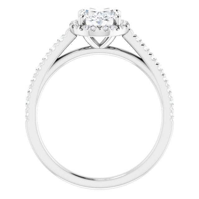 French-Set Halo-Style Engagement Ring