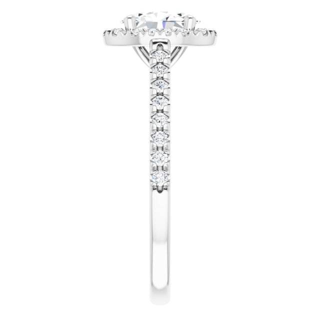 French-Set Halo-Style Engagement Ring
