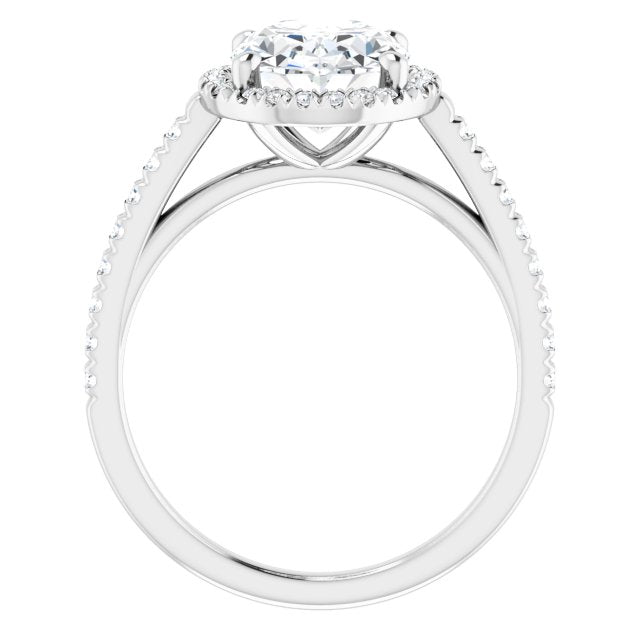 French-Set Halo-Style Engagement Ring