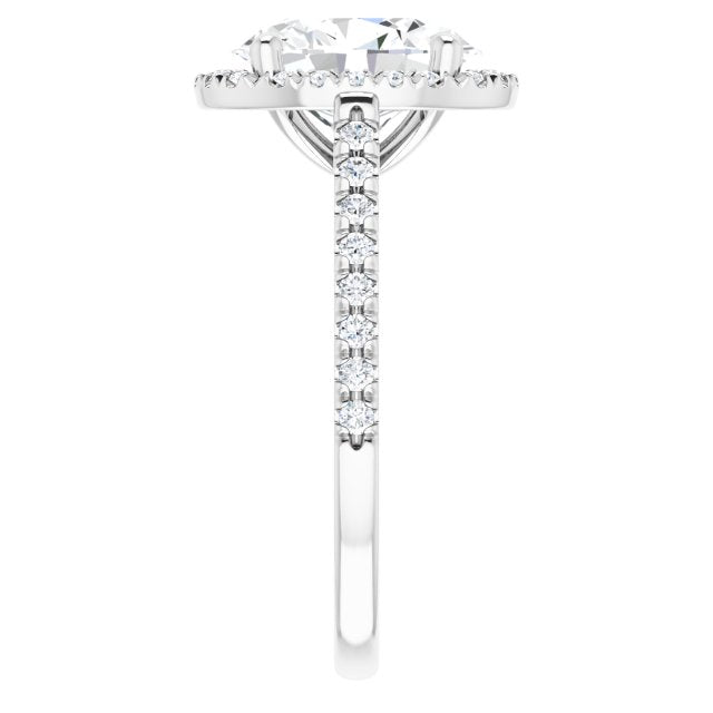 French-Set Halo-Style Engagement Ring