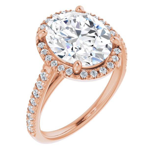 French-Set Halo-Style Engagement Ring