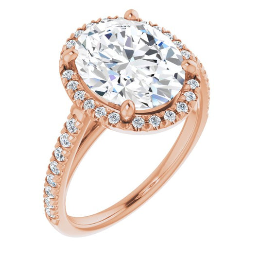 French-Set Halo-Style Engagement Ring
