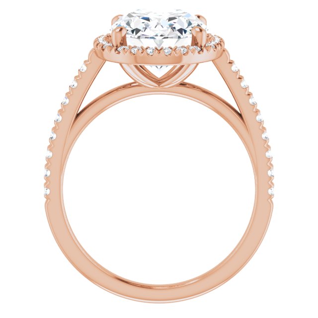 French-Set Halo-Style Engagement Ring
