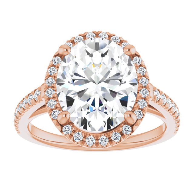 French-Set Halo-Style Engagement Ring