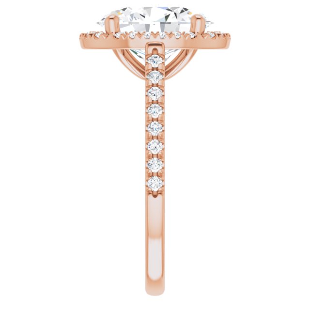 French-Set Halo-Style Engagement Ring