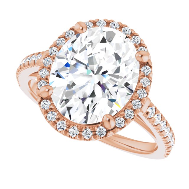 French-Set Halo-Style Engagement Ring