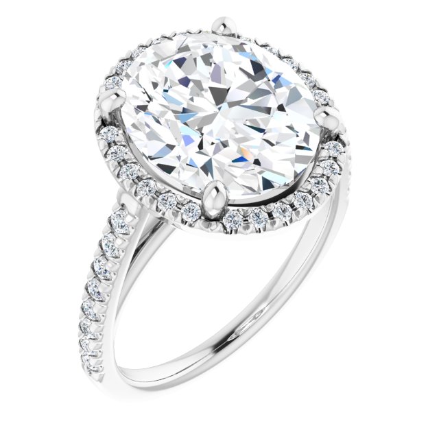 French-Set Halo-Style Engagement Ring