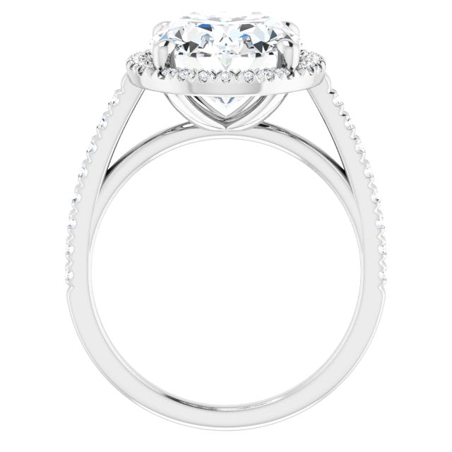 French-Set Halo-Style Engagement Ring