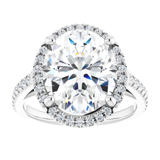 French-Set Halo-Style Engagement Ring