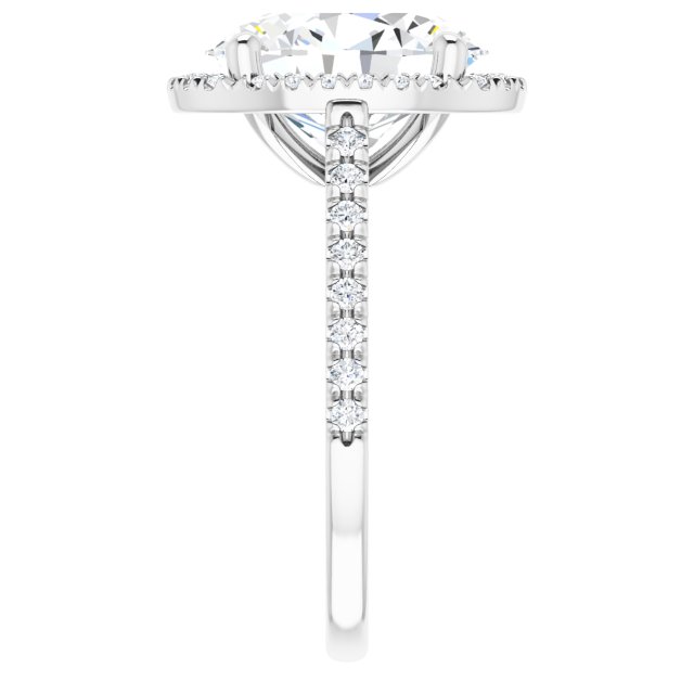 French-Set Halo-Style Engagement Ring