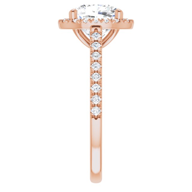 French-Set Halo-Style Engagement Ring