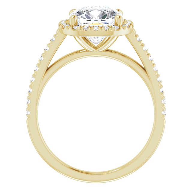 French-Set Halo-Style Engagement Ring
