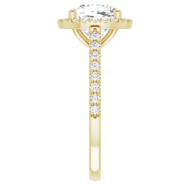 French-Set Halo-Style Engagement Ring