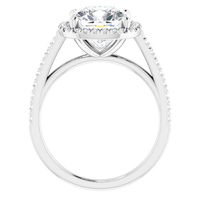 French-Set Halo-Style Engagement Ring