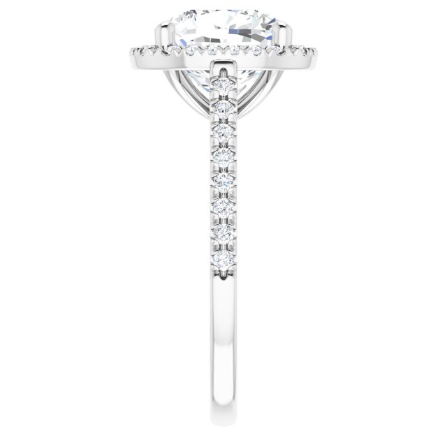 French-Set Halo-Style Engagement Ring