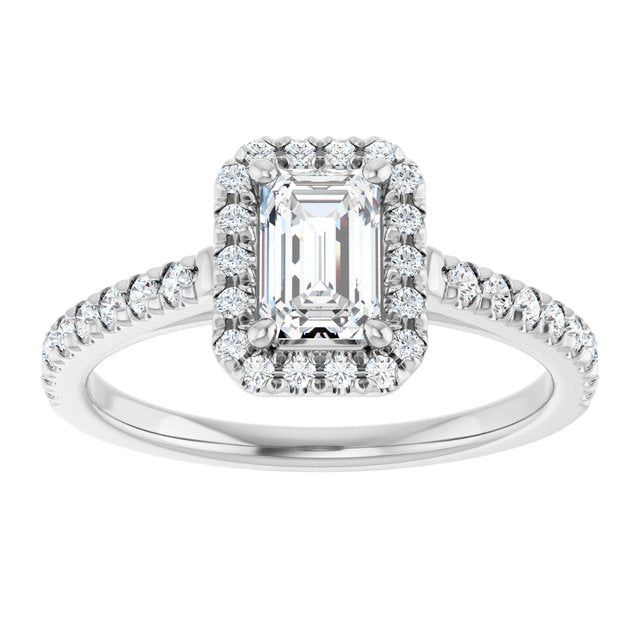 French-Set Halo-Style Engagement Ring
