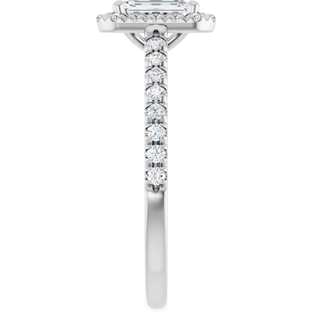 French-Set Halo-Style Engagement Ring
