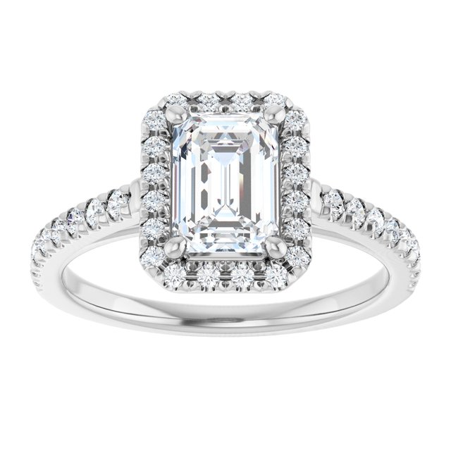 French-Set Halo-Style Engagement Ring