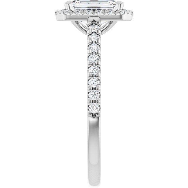 French-Set Halo-Style Engagement Ring
