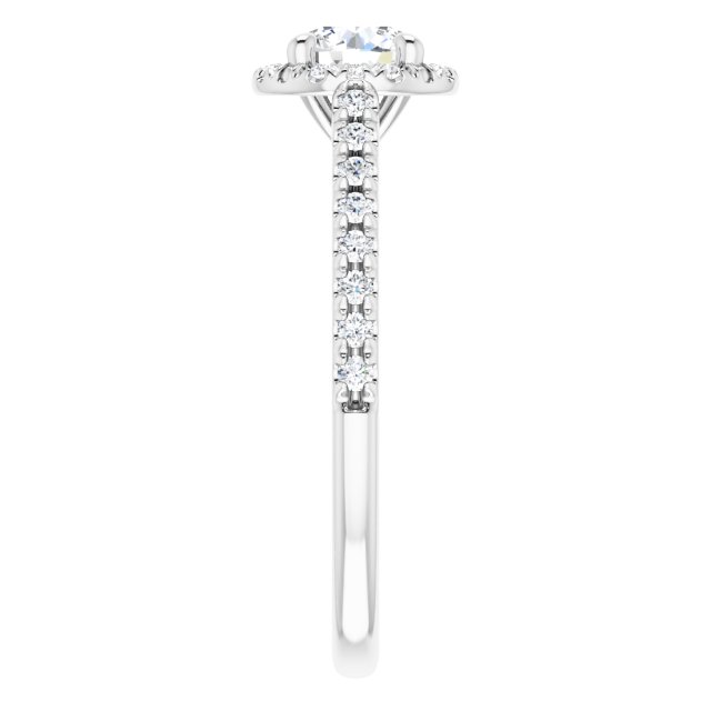 French-Set Halo-Style Engagement Ring