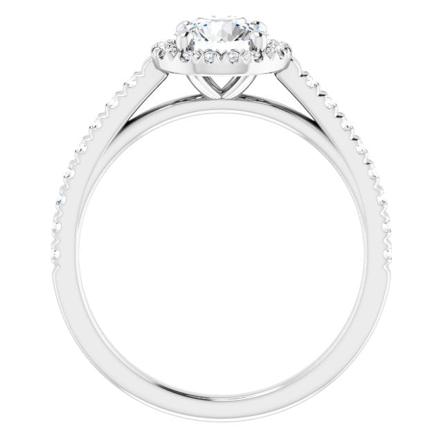 French-Set Halo-Style Engagement Ring